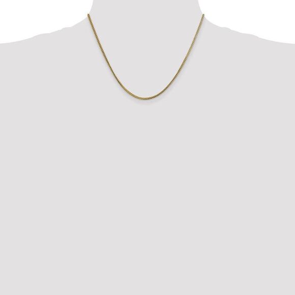 1.5mm 10k Yellow Gold Solid Franco Chain Necklace, 18 Inch - Picture 2 of 8